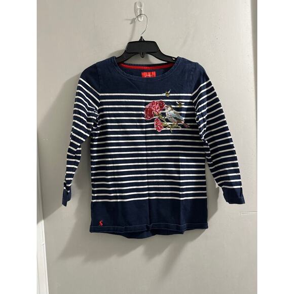 🔴Joules Navy white stripe bird‎ shirt size US 6 - Picture 1 of 6